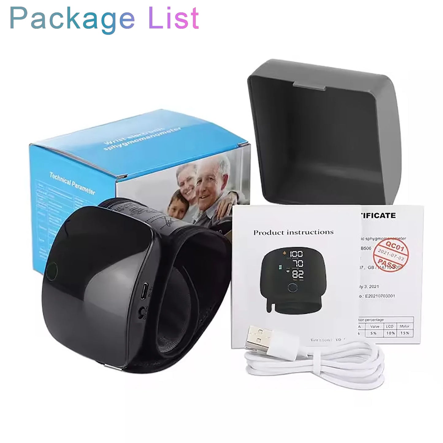 Wrist Blood Pressure Monitor BP Monitor LED Display Blood Pressure Cuff Wrist Automatic Voice 2x99 Reading Memory for Home Use with Carrying Case