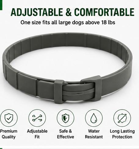 Dog Flea Collar, Flea Collars for Dogs, Natural Flea Tick Collar, 8 Months Protection, Adjustable Size, Easy to Use,2P