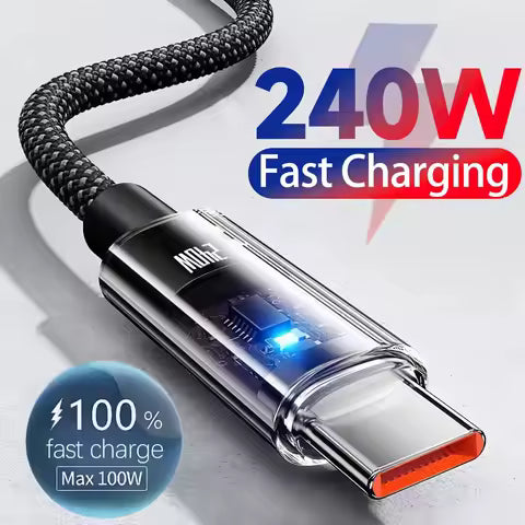 Multi Connectors 4 in 1 Charger Rotating Elbow USB to Type-C 1.5m Mobile Phone 240W Fast Charging Silicone Cable Data Transfer