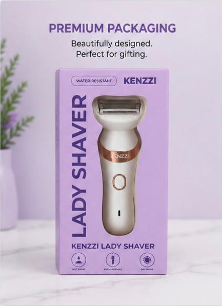 KENZZI Lady Shaver Rechargeable Electric Shaver for Women, Wet & Dry Use, Water-Resistant, Contouring Head
