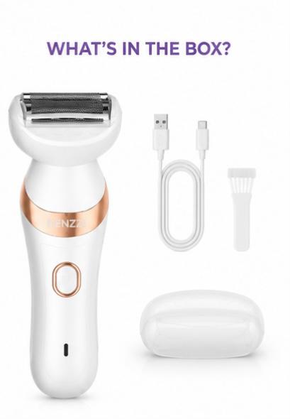KENZZI Lady Shaver Rechargeable Electric Shaver for Women, Wet & Dry Use, Water-Resistant, Contouring Head