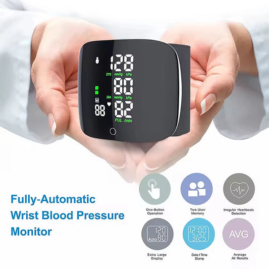 Wrist Blood Pressure Monitor BP Monitor LED Display Blood Pressure Cuff Wrist Automatic Voice 2x99 Reading Memory for Home Use with Carrying Case