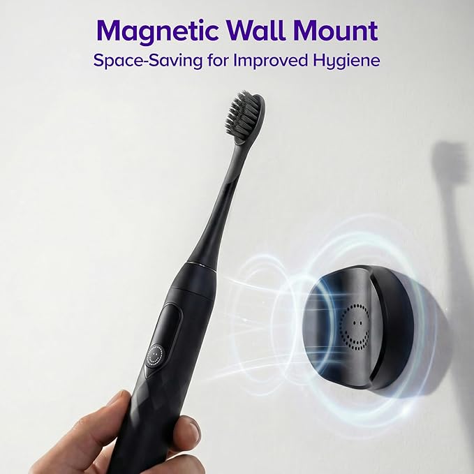 Burst Pro 2.0 Sonic Toothbrush for Adults (Black) | Electric Toothbrush | Smart Pressure Sensor | Soft Bristles | 5 Modes/Refined Scoring System | USB-C Charging | Magnetic Wall Mount