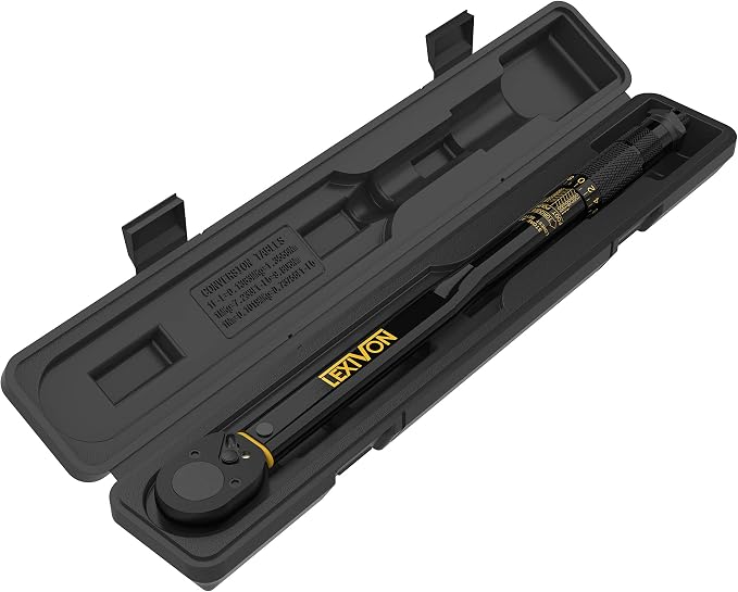 LEXIVON Torque Wrench 1/2-Inch Drive Click 10~150 Ft-Lb/13.6~203.5 Nm (LX-183)